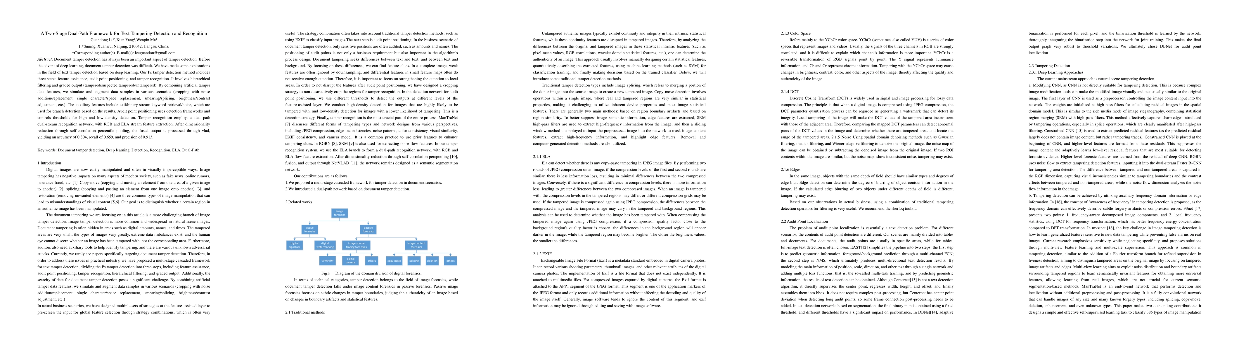 Thumbnail for A Two-Stage Dual-Path Framework for Text Tampering Detection and
  Recognition