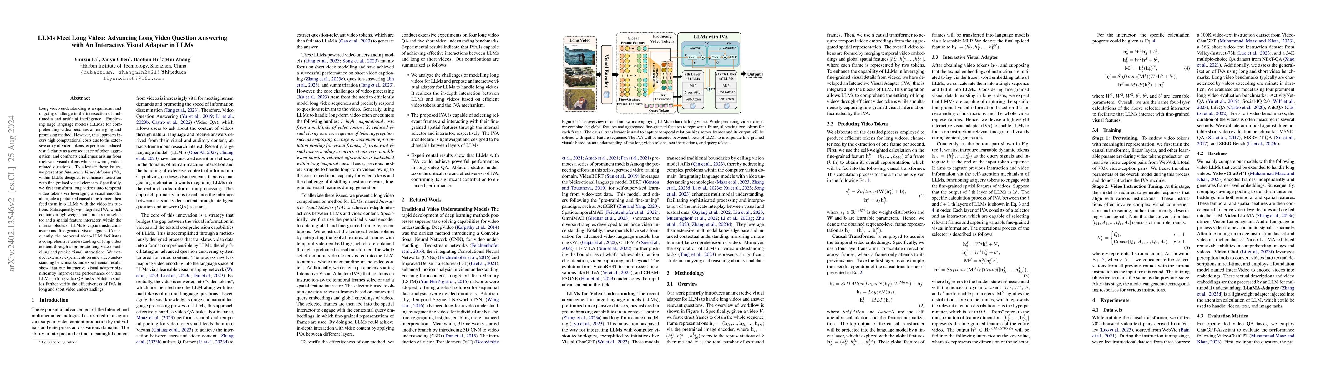 Thumbnail for LLMs Meet Long Video: Advancing Long Video Comprehension with An
  Interactive Visual Adapter in LLMs