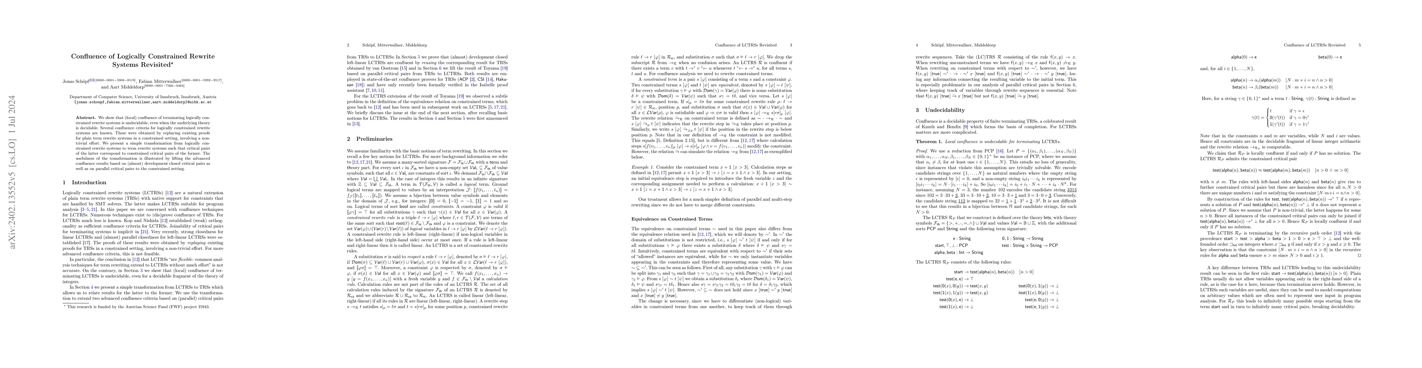Thumbnail for Confluence of Logically Constrained Rewrite Systems Revisited