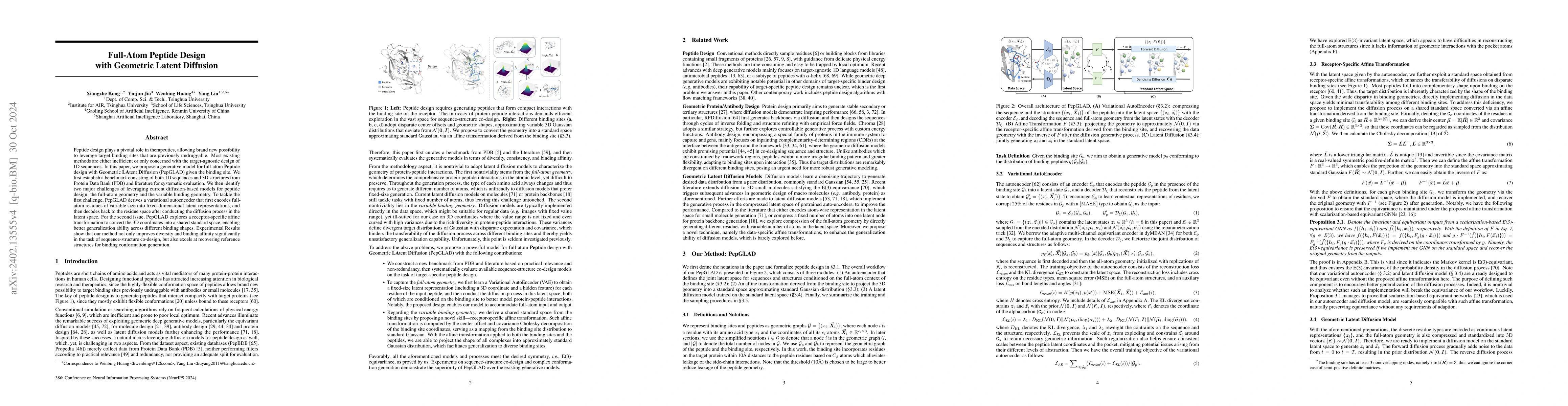 Thumbnail for Full-Atom Peptide Design with Geometric Latent Diffusion