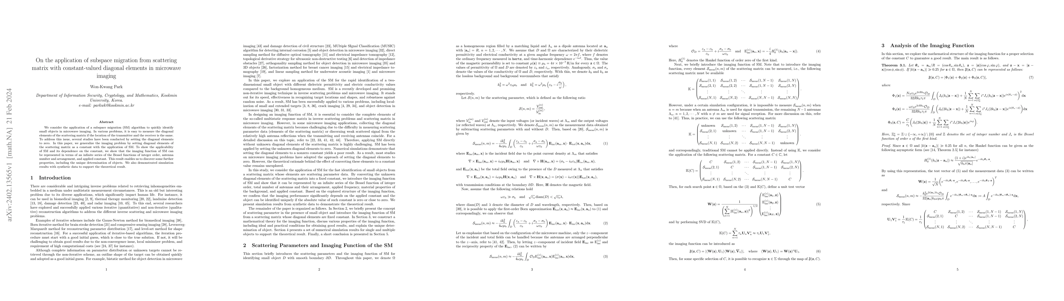 Thumbnail for On the application of subspace migration from scattering matrix with
  constant-valued diagonal elements in microwave imaging