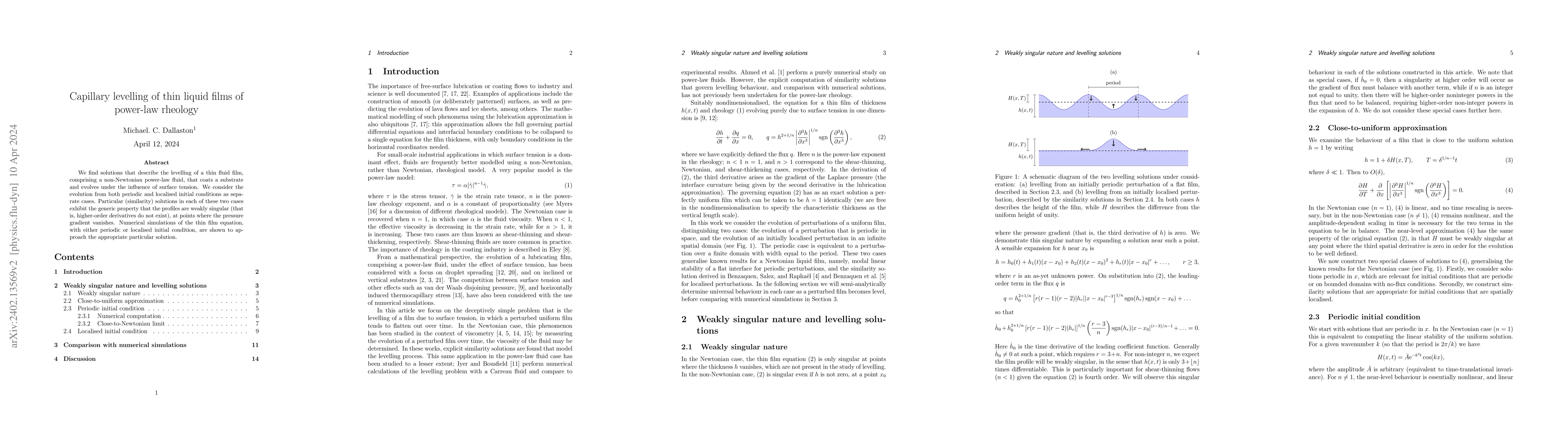 Thumbnail for Capillary levelling of thin liquid films of power-law rheology