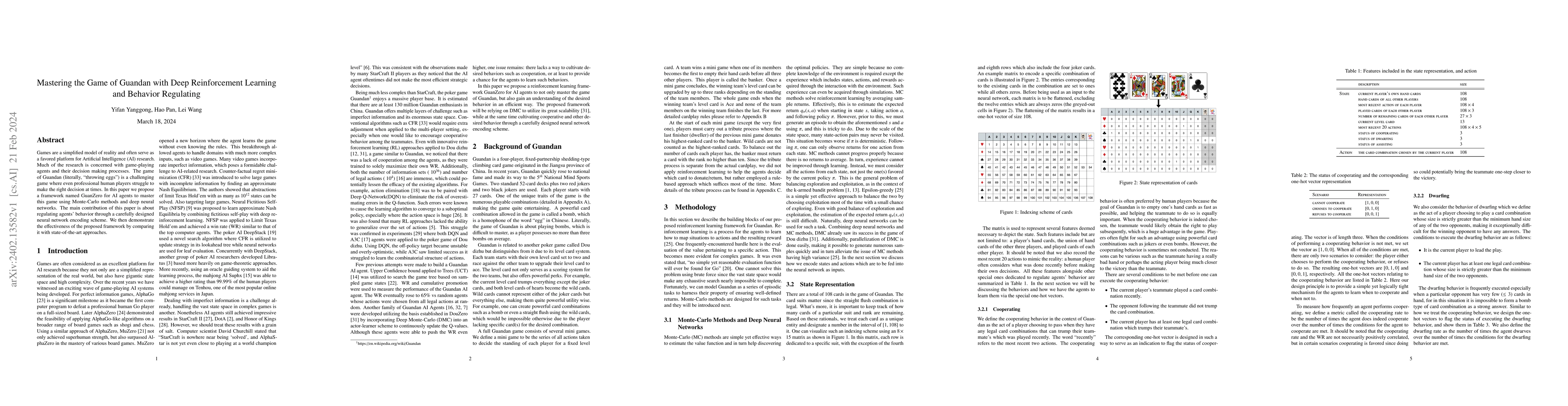 Thumbnail for Mastering the Game of Guandan with Deep Reinforcement Learning and
  Behavior Regulating