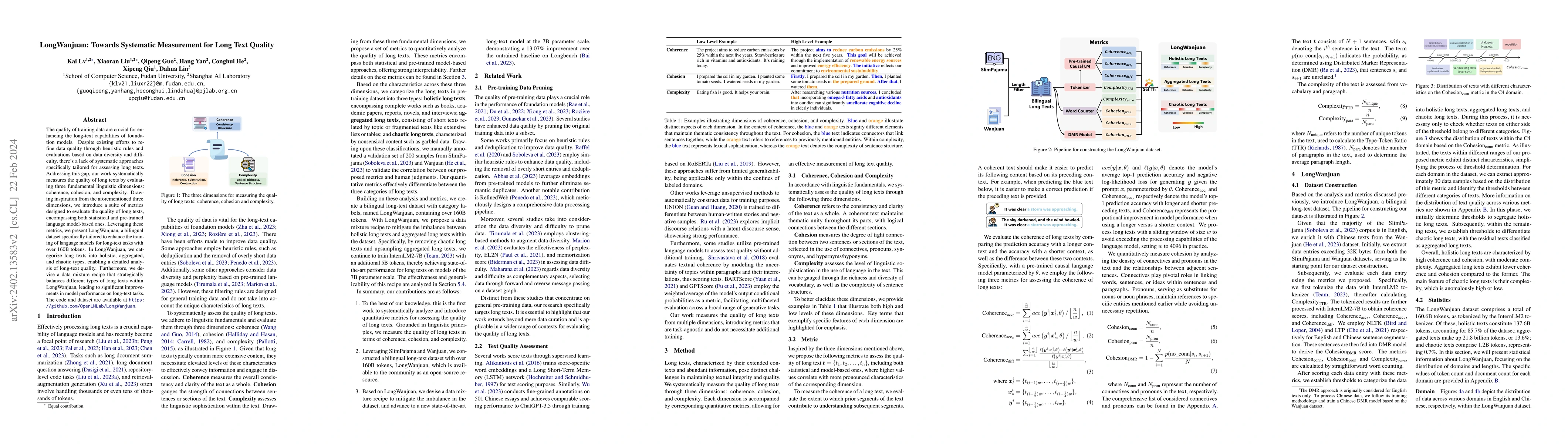 Thumbnail for LongWanjuan: Towards Systematic Measurement for Long Text Quality