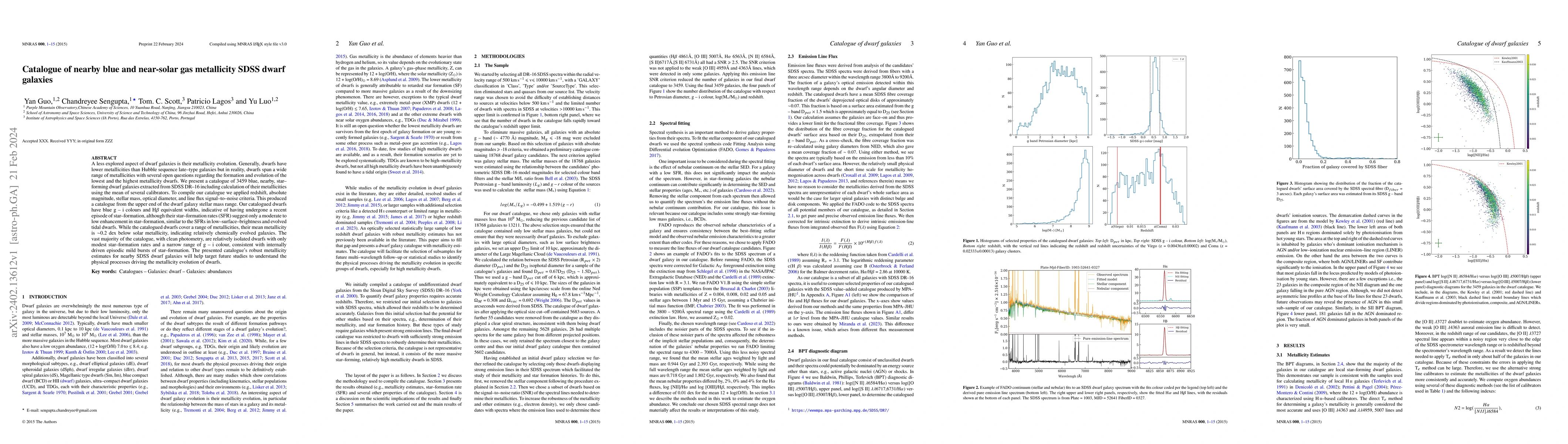 Thumbnail for Catalogue of nearby blue and near-solar gas metallicity SDSS dwarf
  galaxies