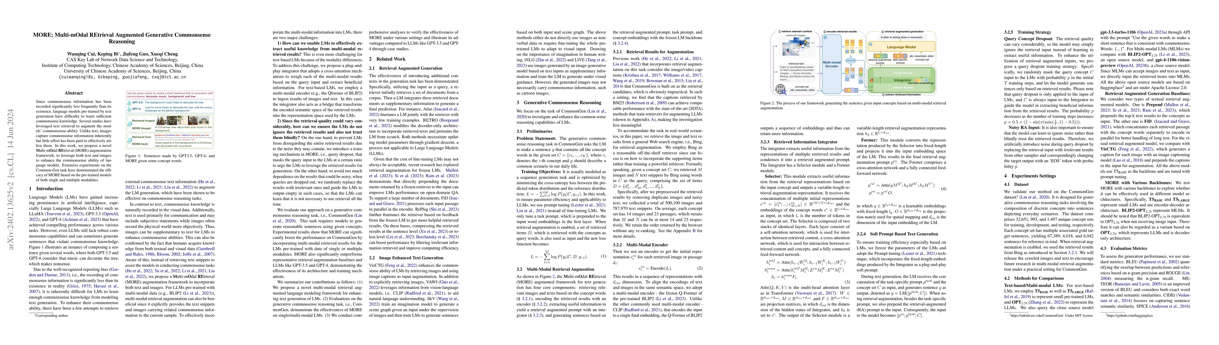 Thumbnail for MORE: Multi-mOdal REtrieval Augmented Generative Commonsense Reasoning