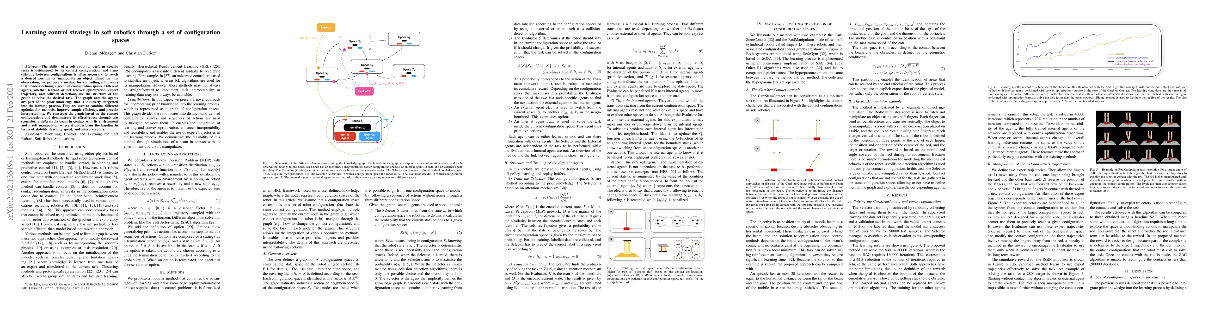 Thumbnail for Learning control strategy in soft robotics through a set of
  configuration spaces