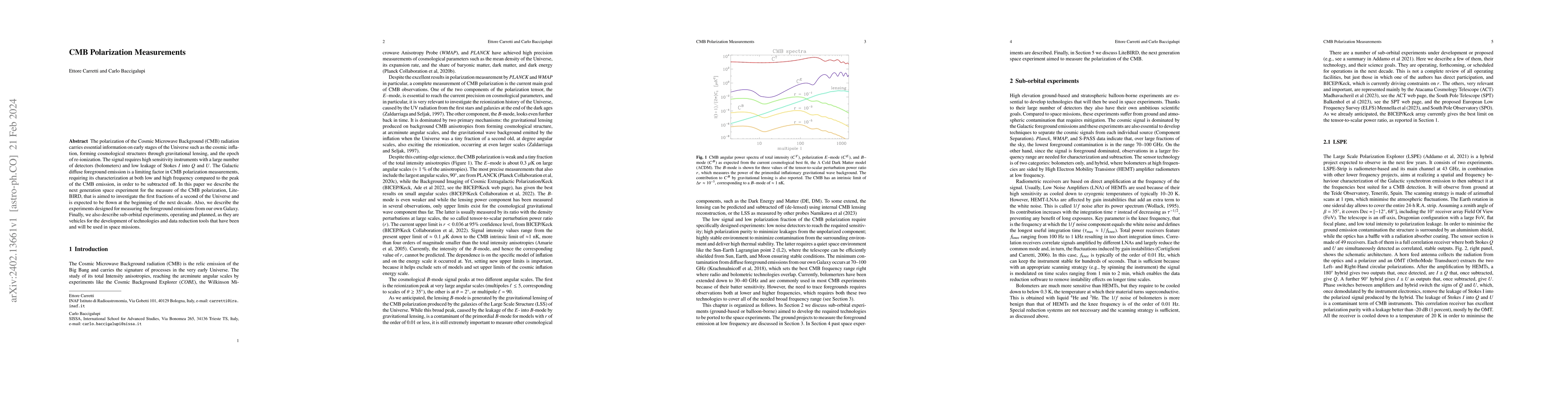 Thumbnail for CMB Polarization Measurements