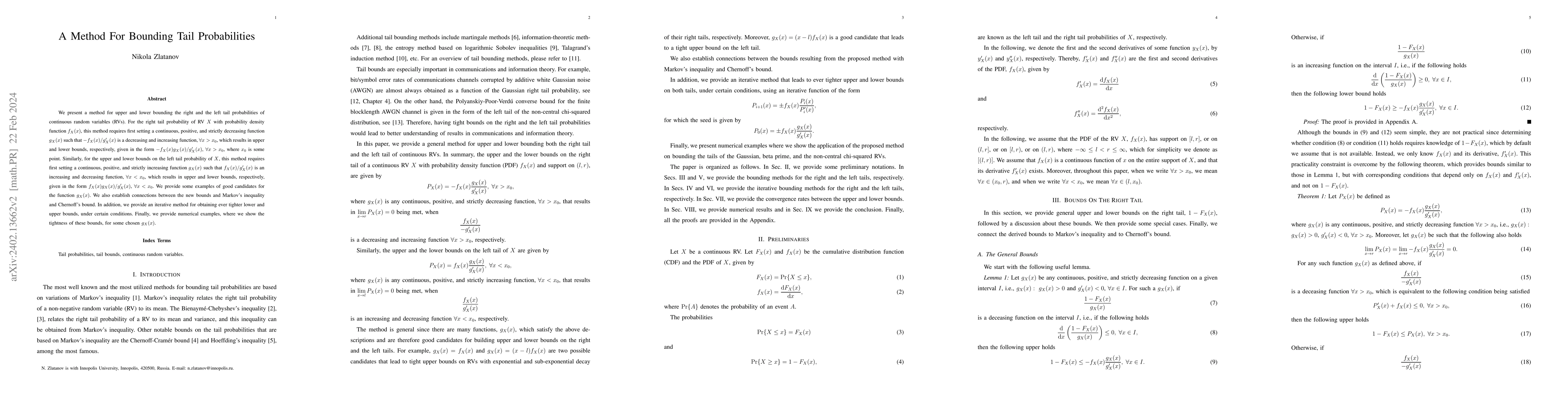 Thumbnail for A Method For Bounding Tail Probabilities