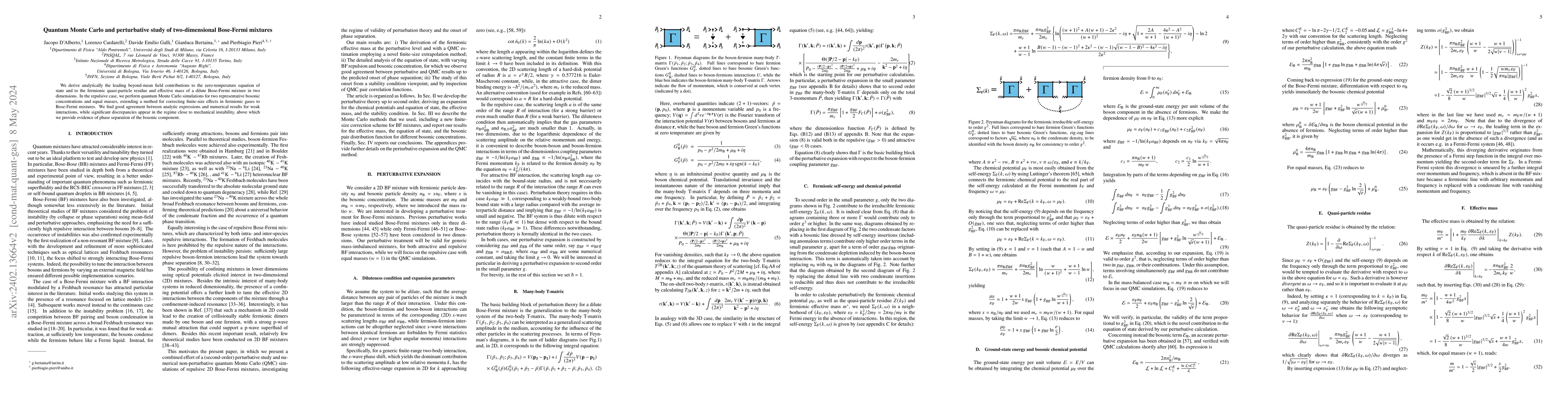 Thumbnail for Quantum Monte Carlo and perturbative study of two-dimensional Bose-Fermi
  mixtures