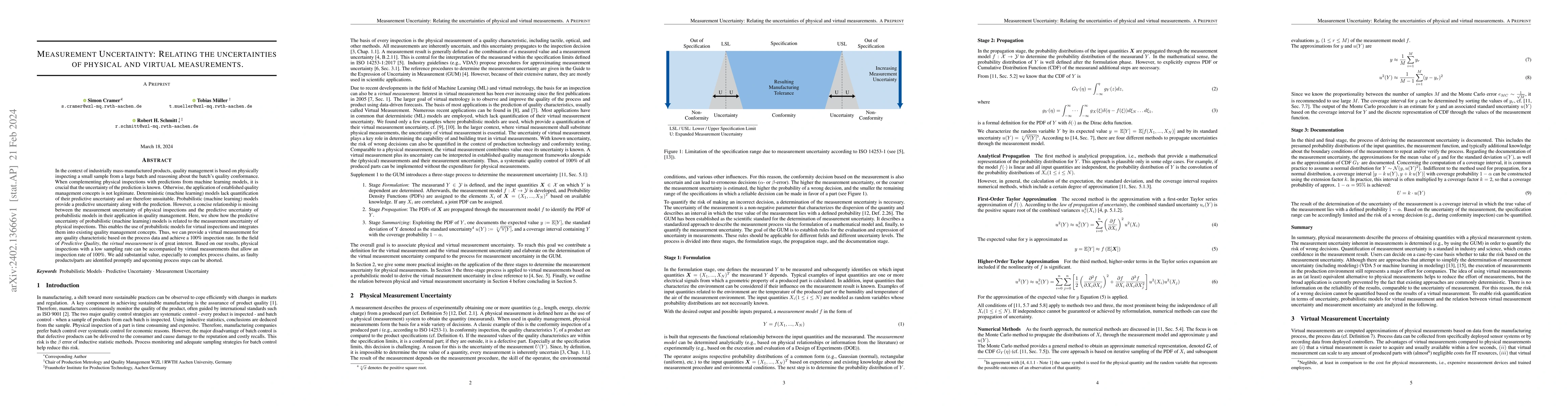 Thumbnail for Measurement Uncertainty: Relating the uncertainties of physical and
  virtual measurements