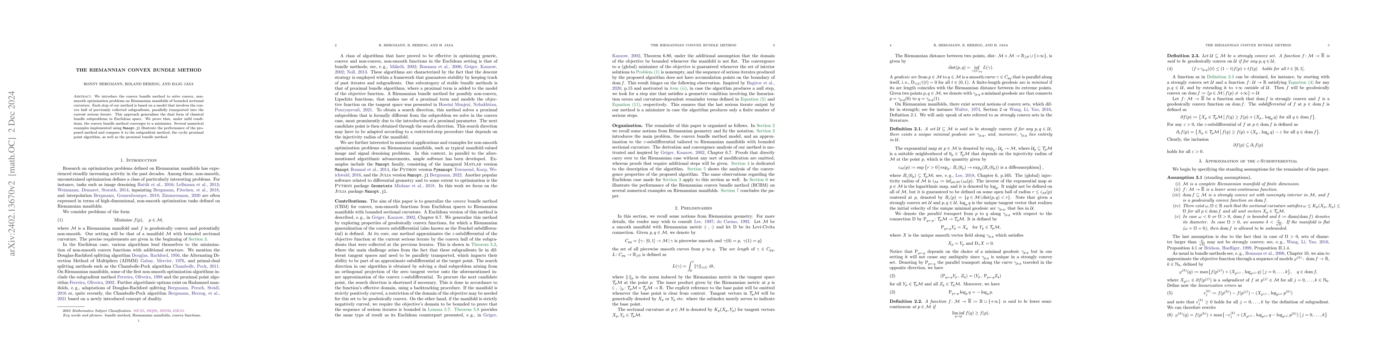 Thumbnail for The Riemannian Convex Bundle Method