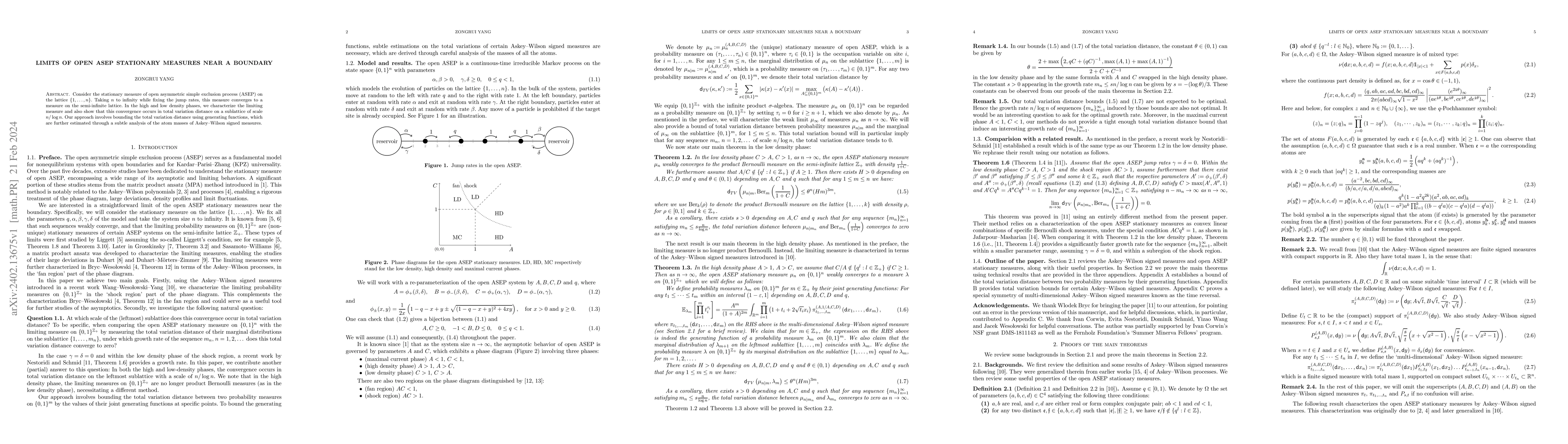 Thumbnail for Limits of open ASEP stationary measures near a boundary