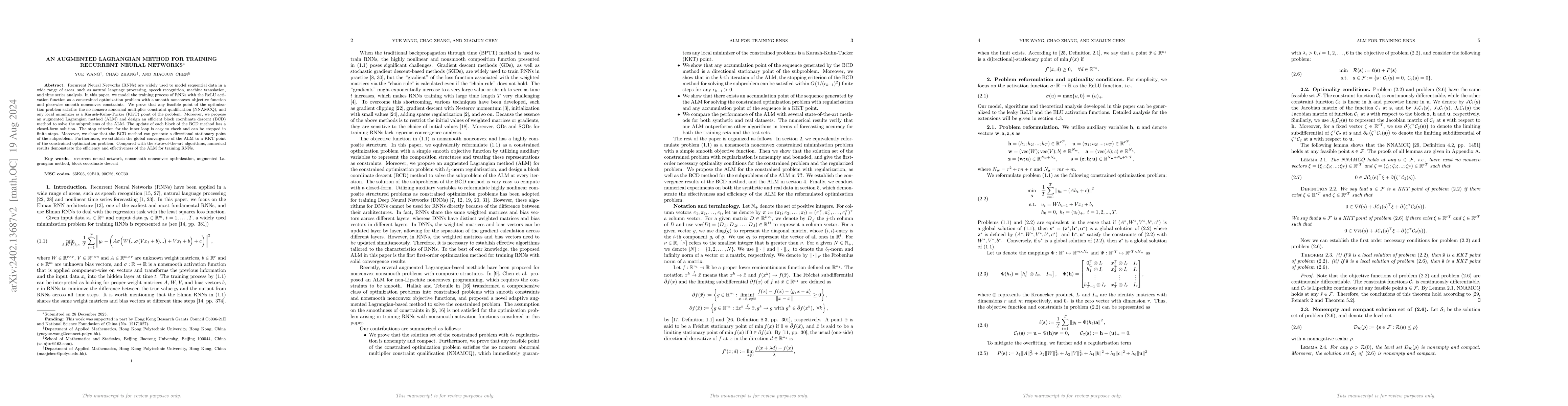 Thumbnail for An Augmented Lagrangian Method for Training Recurrent Neural Networks