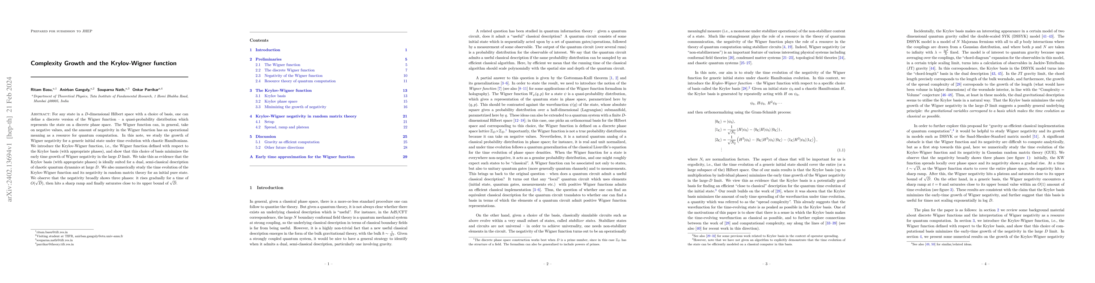 Thumbnail for Complexity Growth and the Krylov-Wigner function