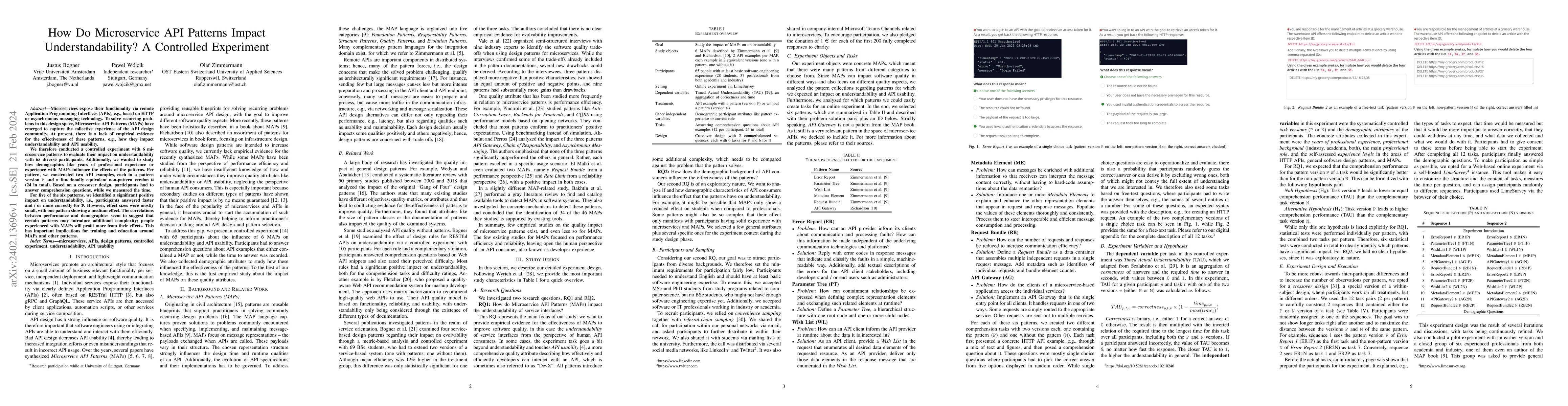 Thumbnail for How Do Microservice API Patterns Impact Understandability? A Controlled
  Experiment