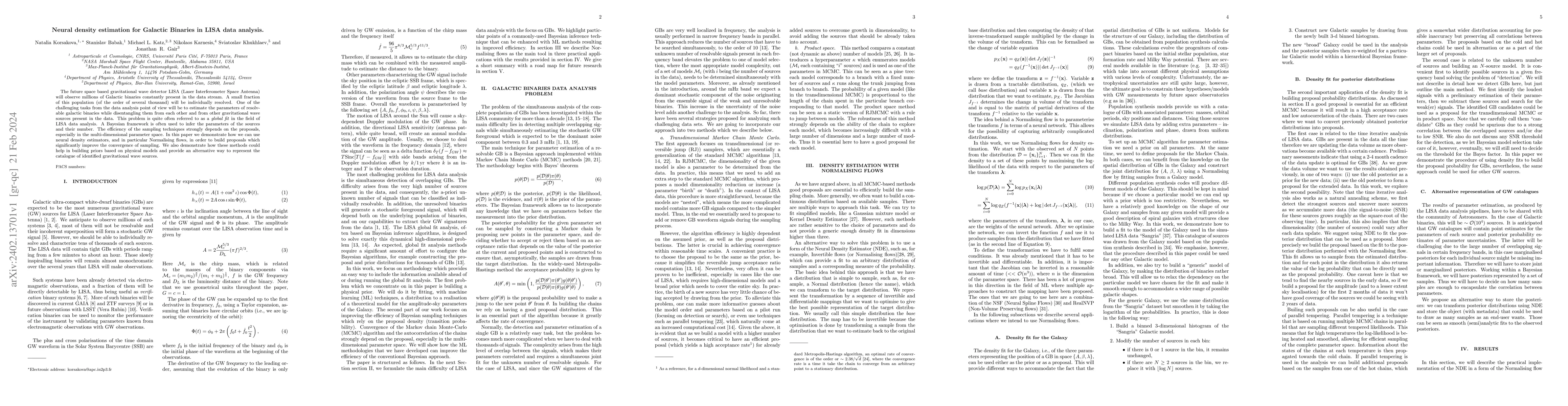 Thumbnail for Neural density estimation for Galactic Binaries in LISA data analysis