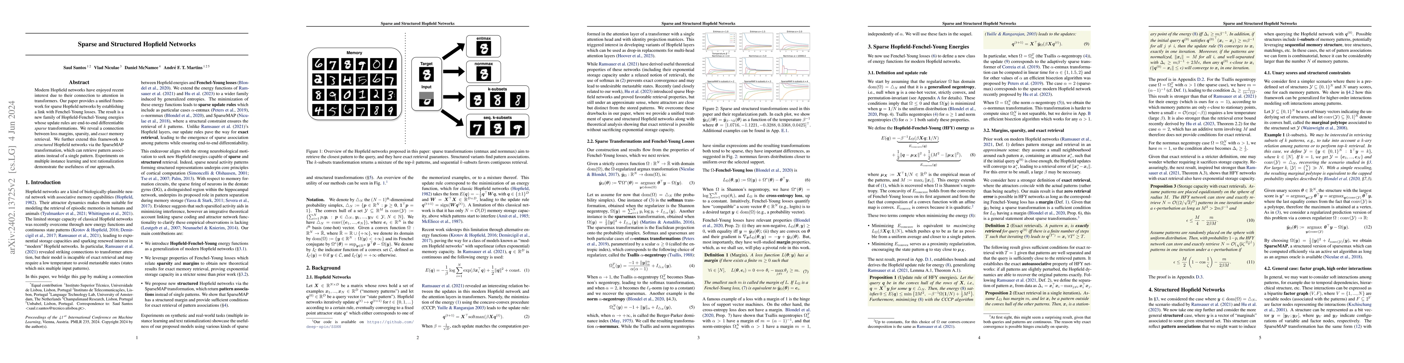 Thumbnail for Sparse and Structured Hopfield Networks