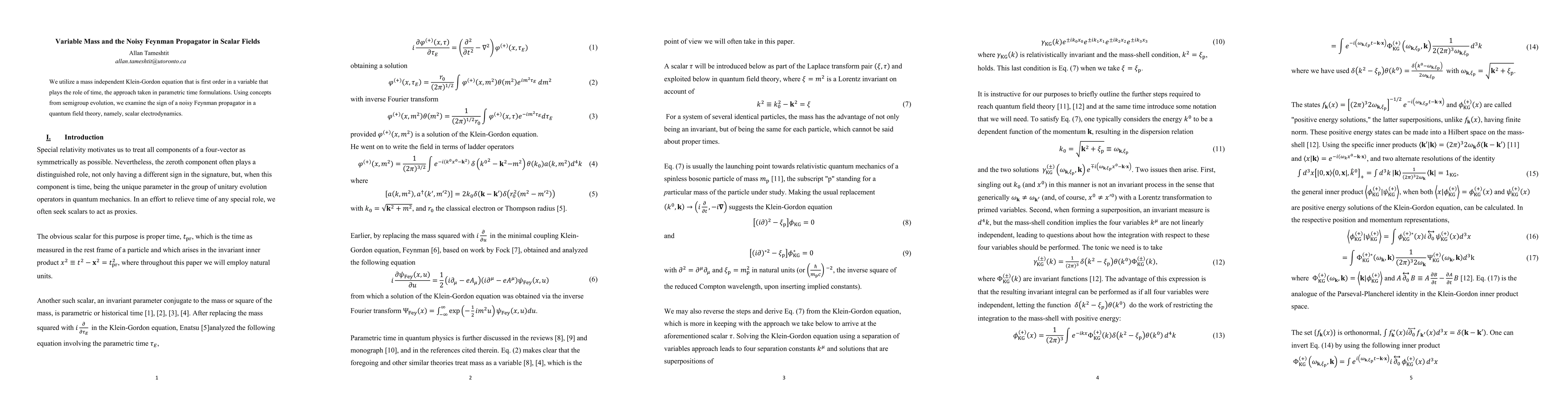Thumbnail for Variable Mass and the Noisy Feynman Propagator in Scalar Fields