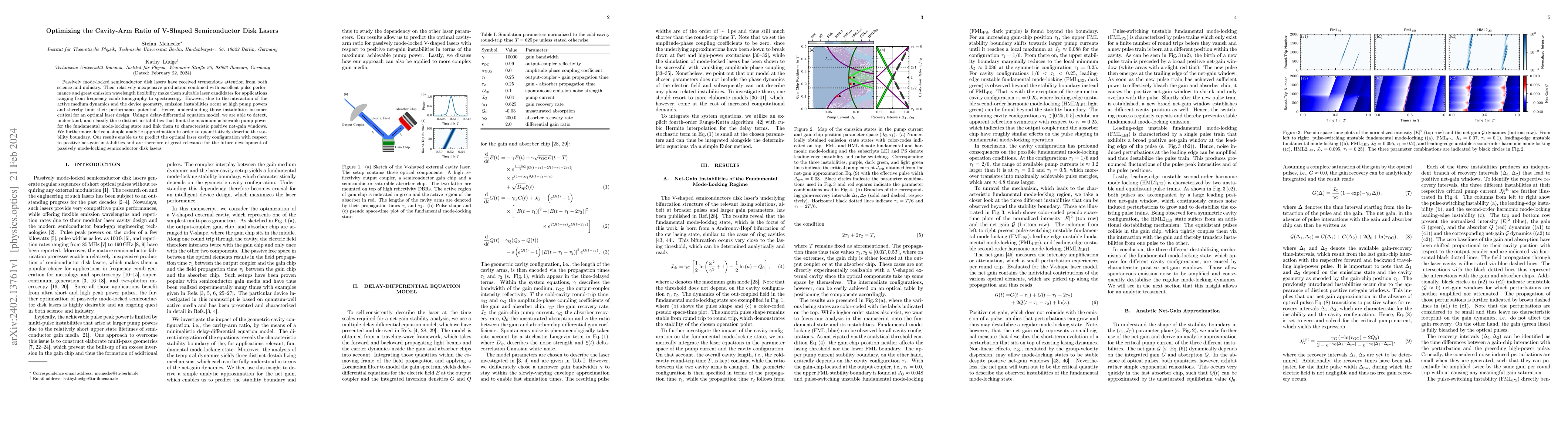 Thumbnail for Optimizing the Cavity-Arm Ratio of V-Shaped Semiconductor Disk Lasers