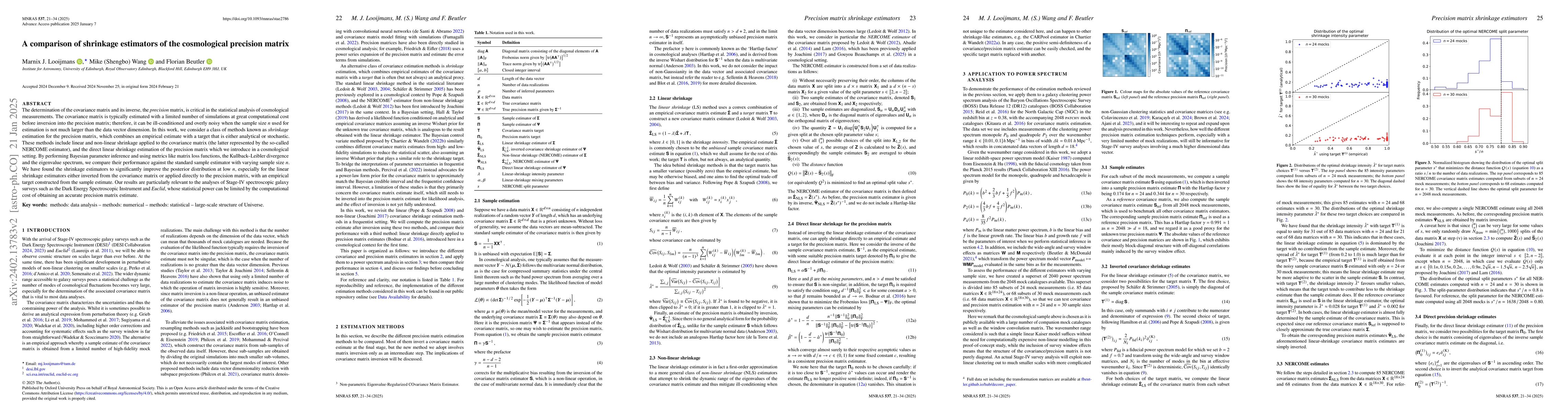 Thumbnail for A comparison of shrinkage estimators of the cosmological precision
  matrix
