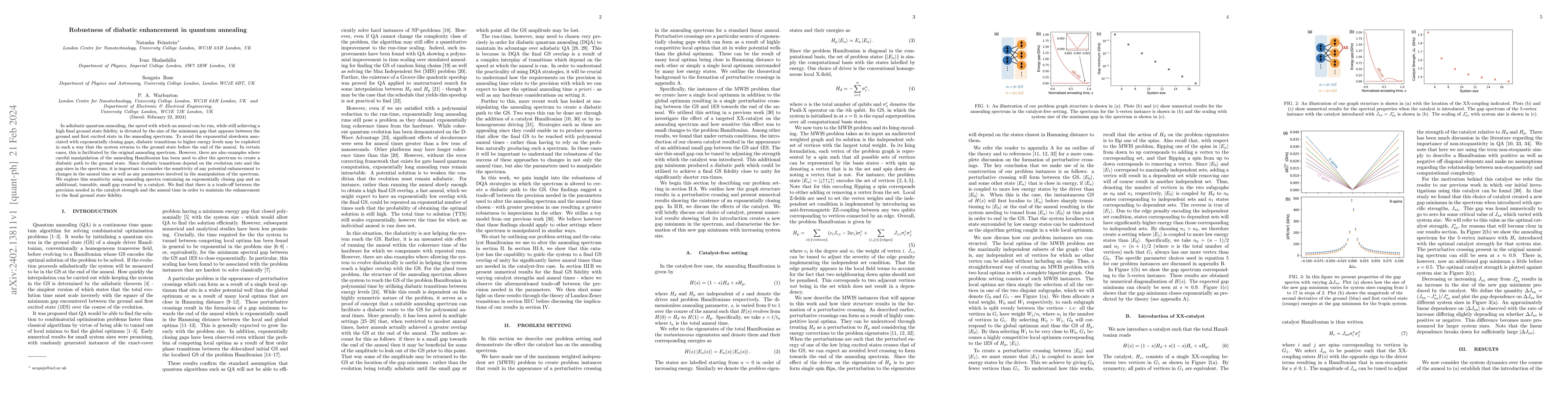 Thumbnail for Robustness of diabatic enhancement in quantum annealing