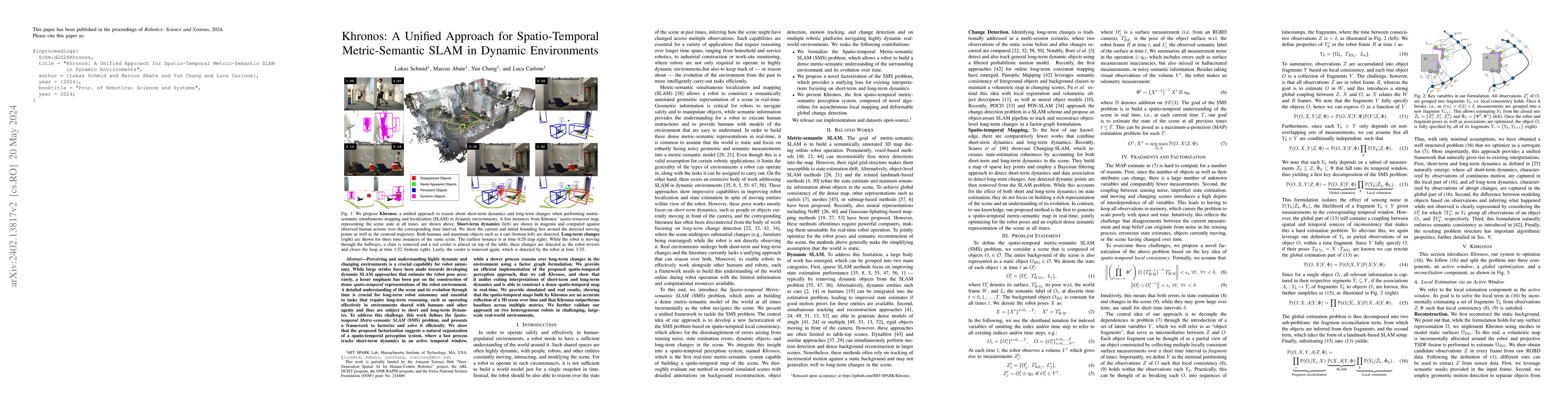Thumbnail for Khronos: A Unified Approach for Spatio-Temporal Metric-Semantic SLAM in
  Dynamic Environments