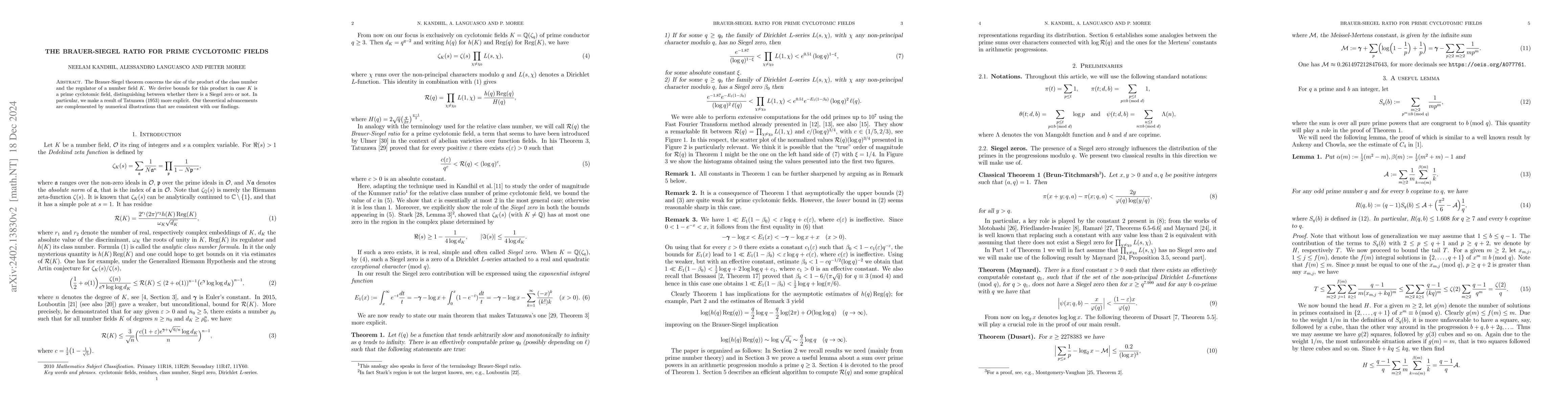 Thumbnail for The Brauer-Siegel ratio for prime cyclotomic fields