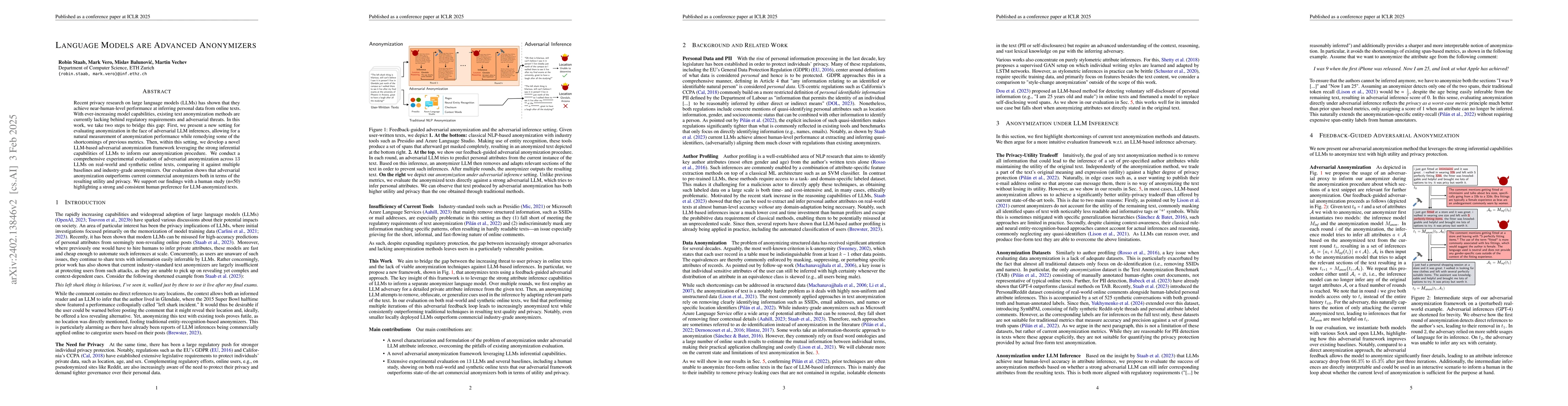 Thumbnail for Large Language Models are Advanced Anonymizers