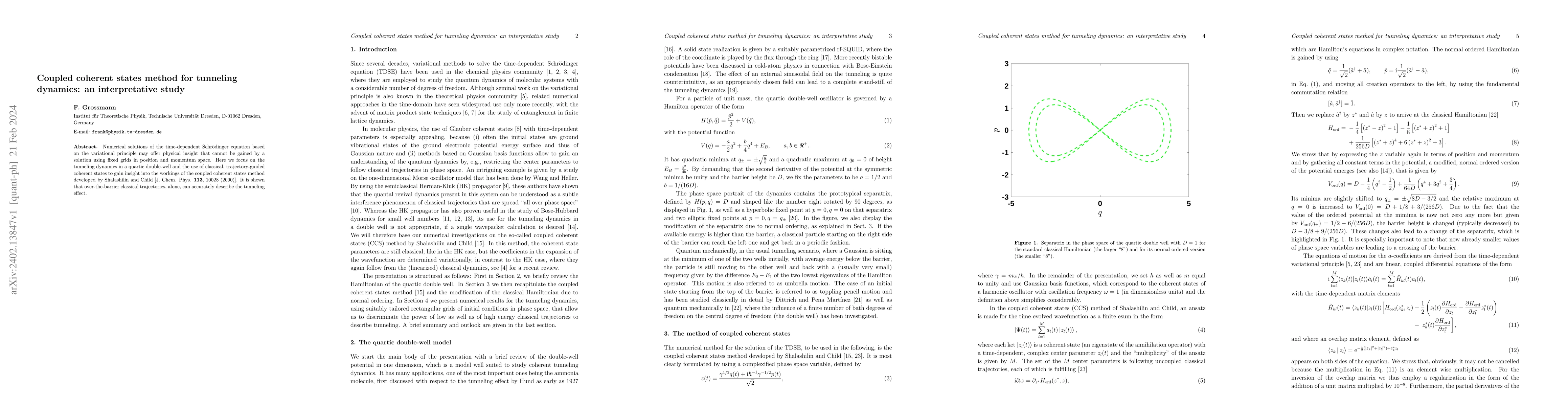 Thumbnail for Coupled coherent states method for tunneling dynamics: an interpretative
  study