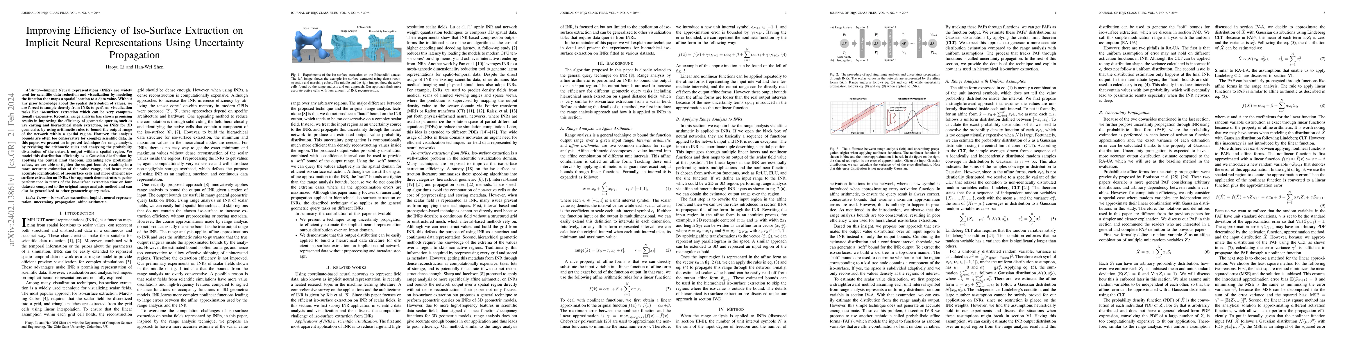 Thumbnail for Improving Efficiency of Iso-Surface Extraction on Implicit Neural
  Representations Using Uncertainty Propagation