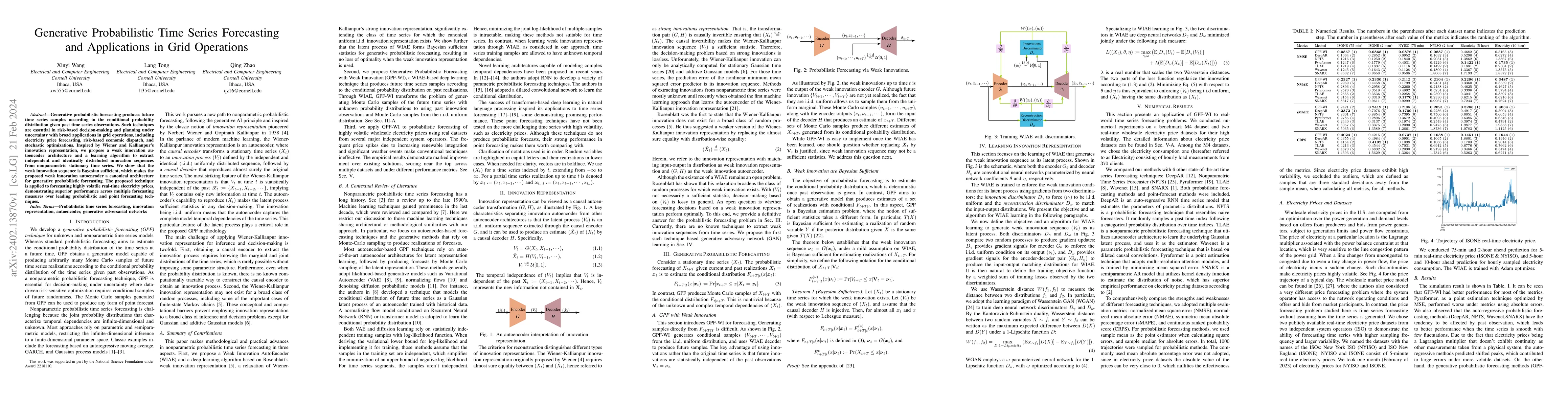 Thumbnail for Generative Probabilistic Time Series Forecasting and Applications in
  Grid Operations