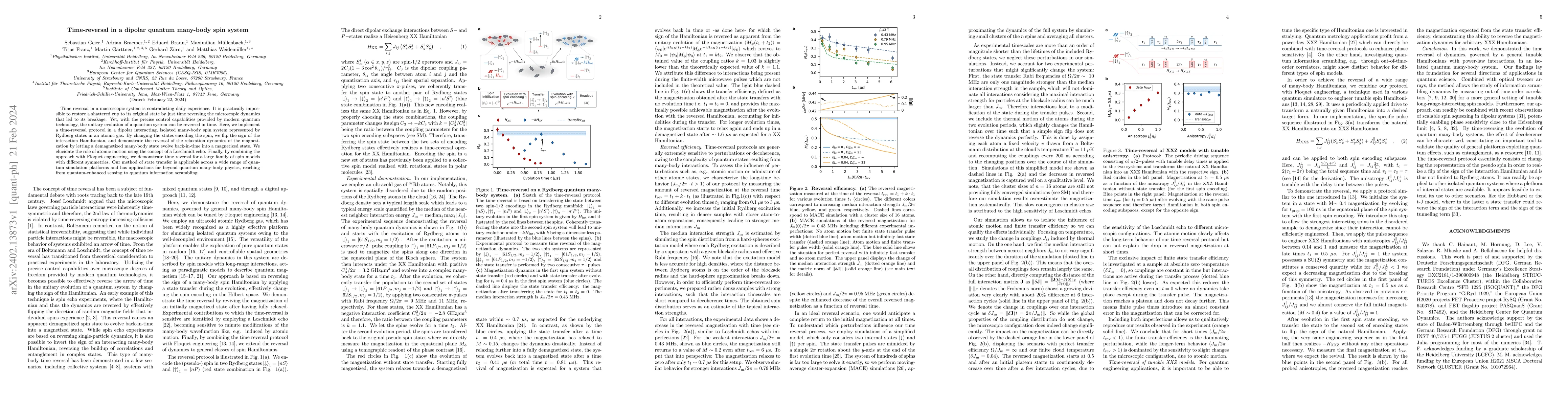 Thumbnail for Time-reversal in a dipolar quantum many-body spin system