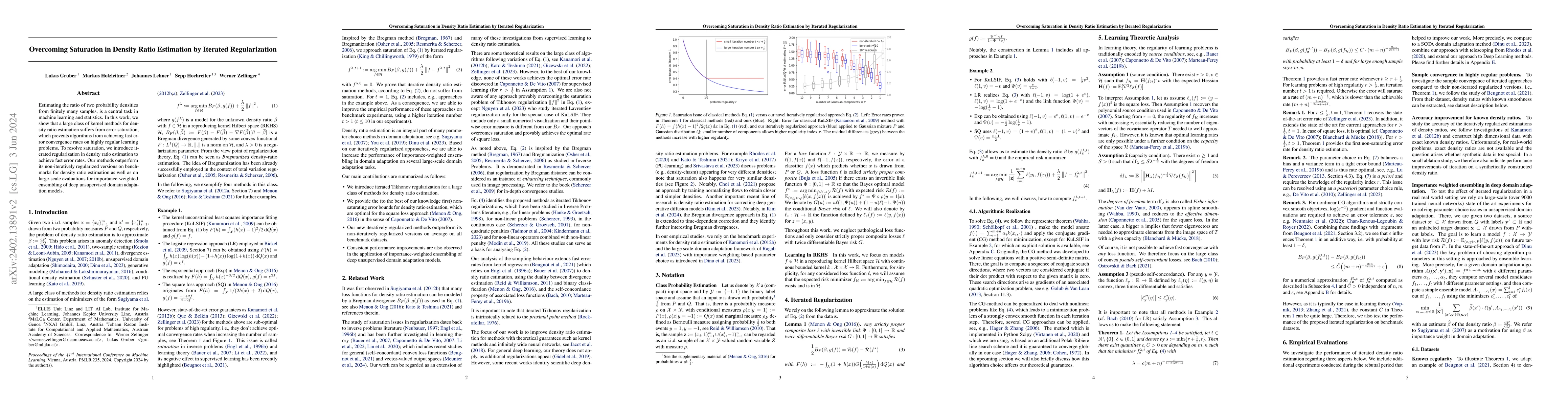Thumbnail for Overcoming Saturation in Density Ratio Estimation by Iterated
  Regularization