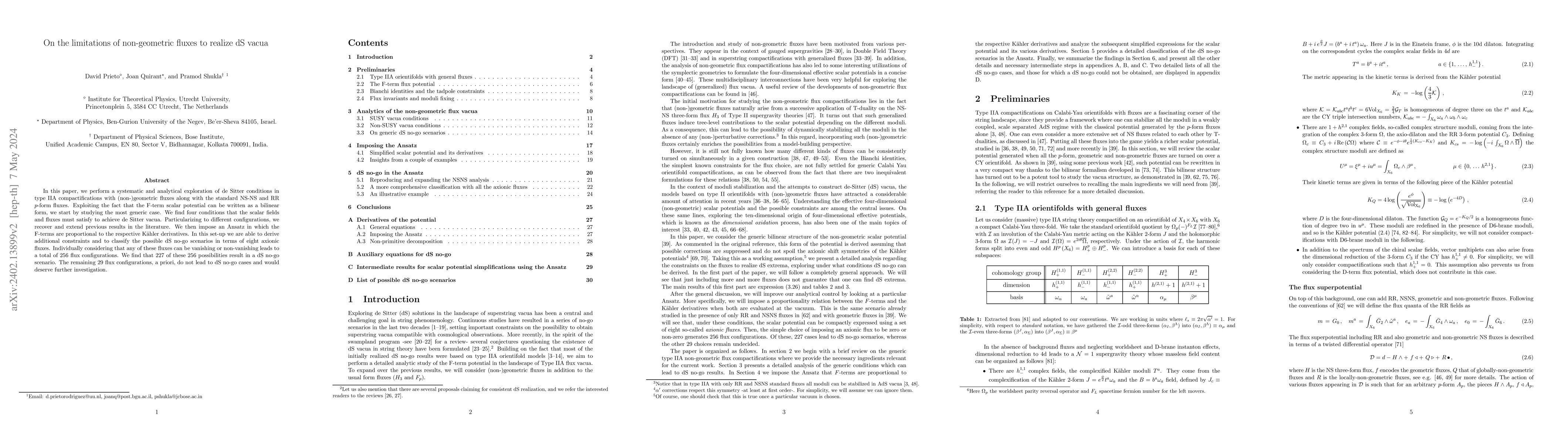 Thumbnail for On the limitations of non-geometric fluxes to realize dS vacua
