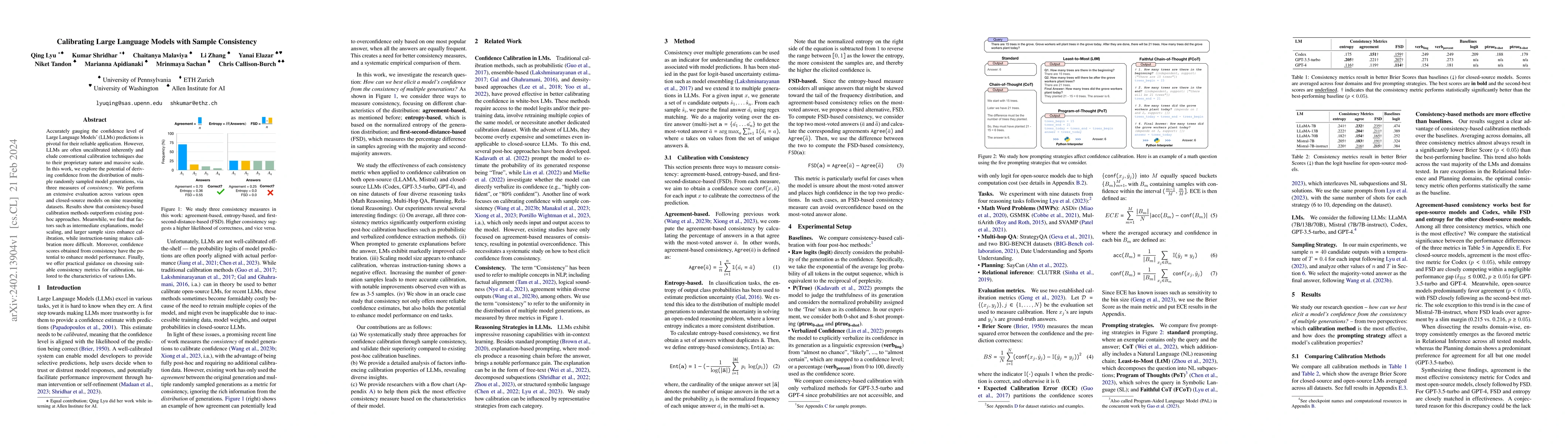 Thumbnail for Calibrating Large Language Models with Sample Consistency