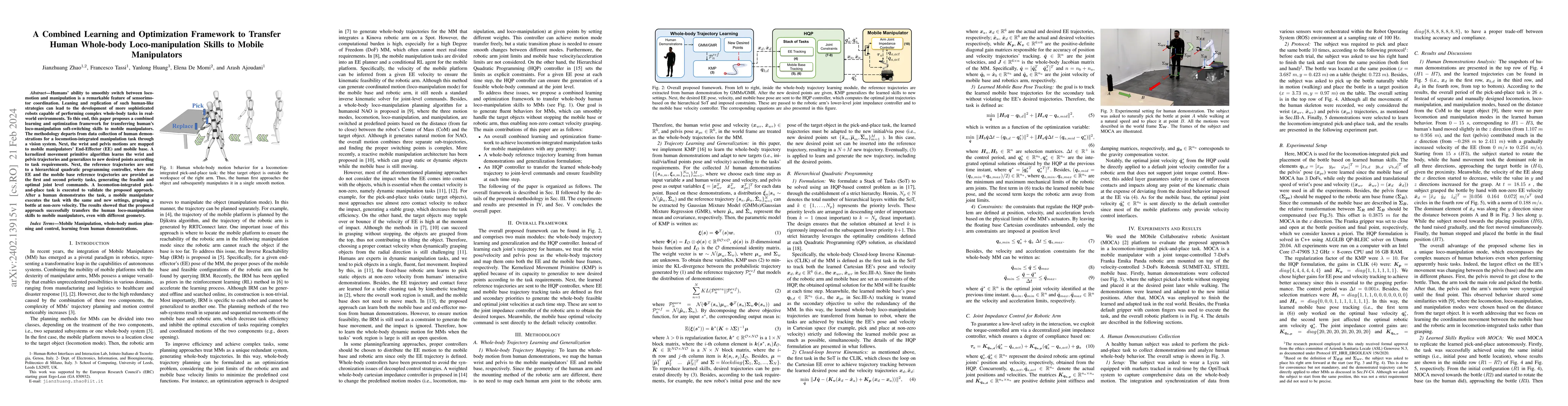 Thumbnail for A Combined Learning and Optimization Framework to Transfer Human
  Whole-body Loco-manipulation Skills to Mobile Manipulators