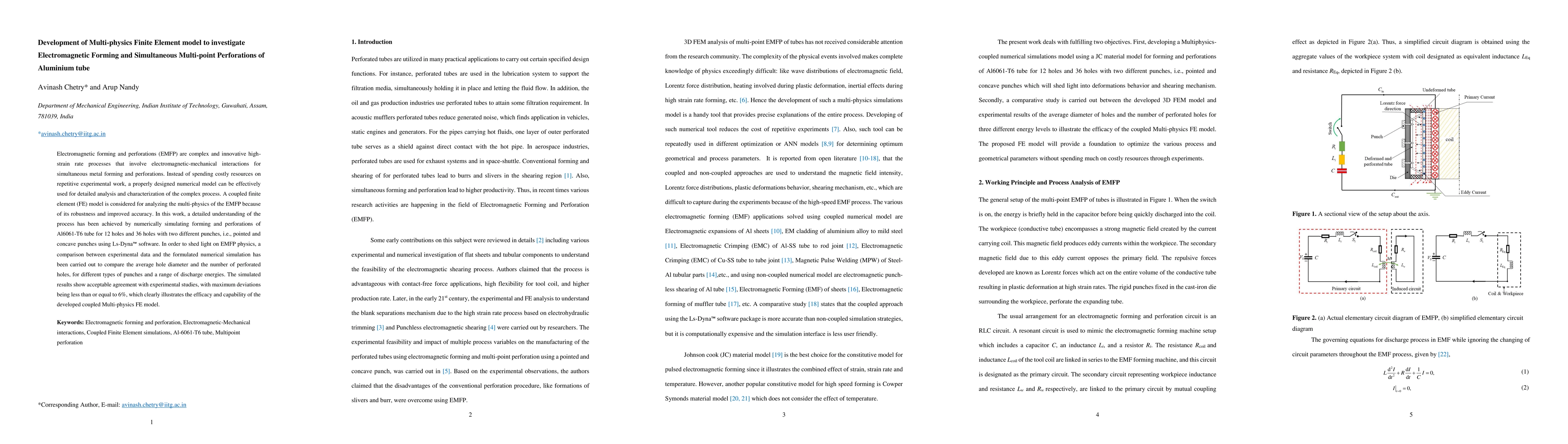 Thumbnail for Development of multi-physics finite element model to investigate
  electromagnetic forming and simultaneous multi-point perforations of
  aluminium tube