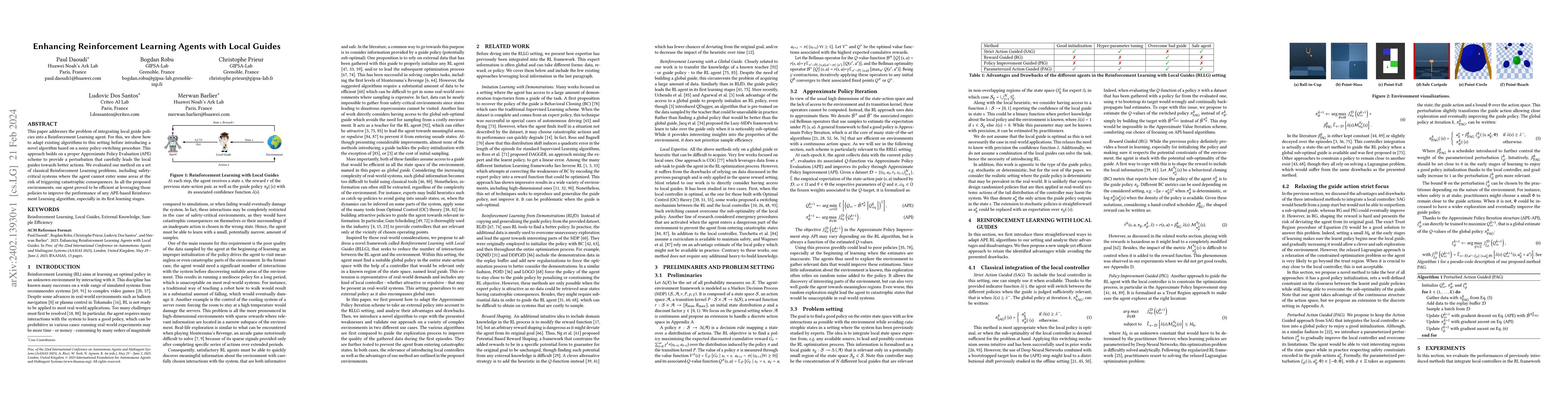 Thumbnail for Enhancing Reinforcement Learning Agents with Local Guides