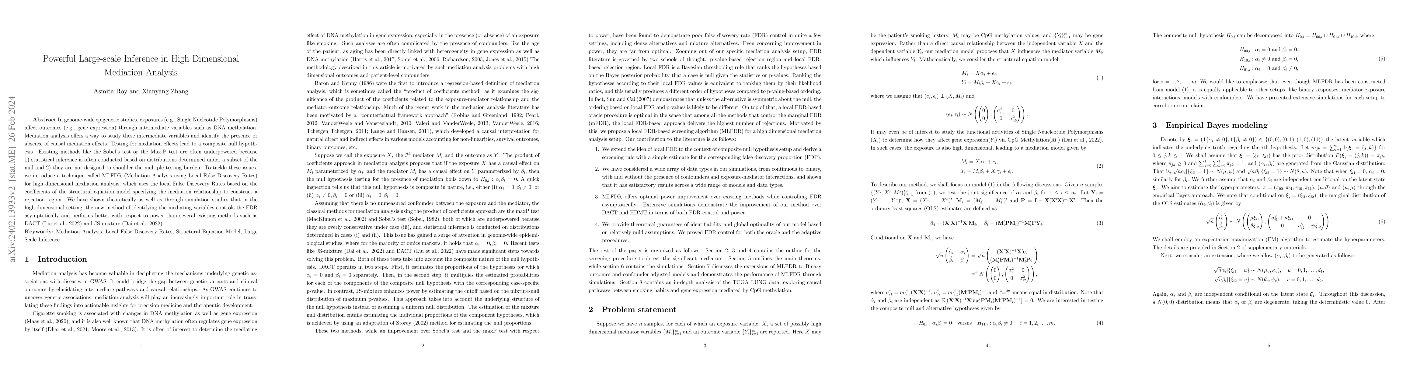 Thumbnail for Powerful Large-scale Inference in High Dimensional Mediation Analysis