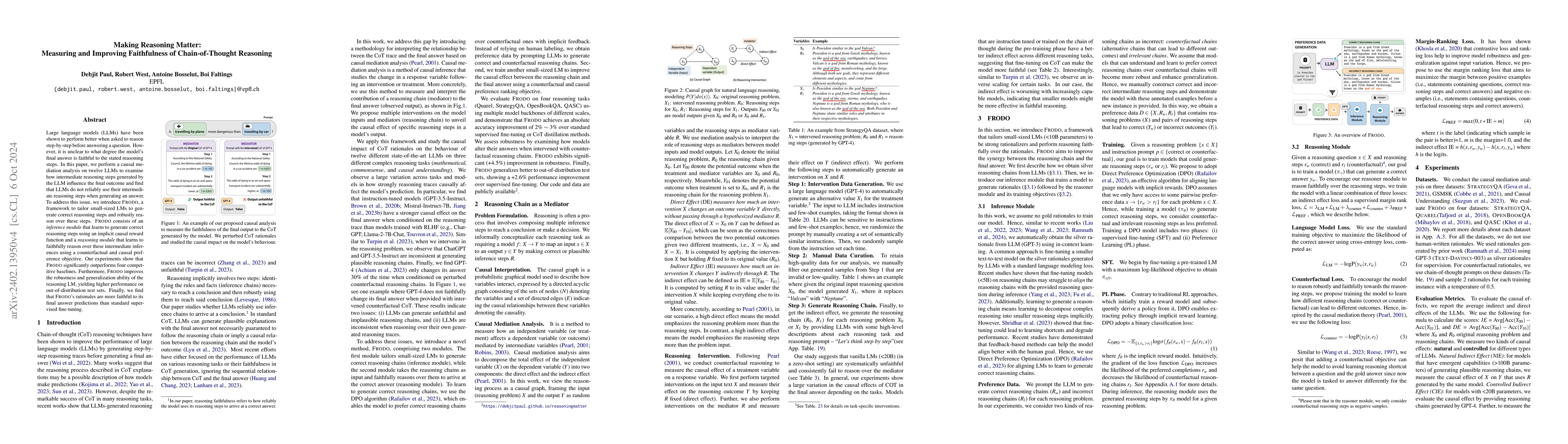Thumbnail for Making Reasoning Matter: Measuring and Improving Faithfulness of
  Chain-of-Thought Reasoning