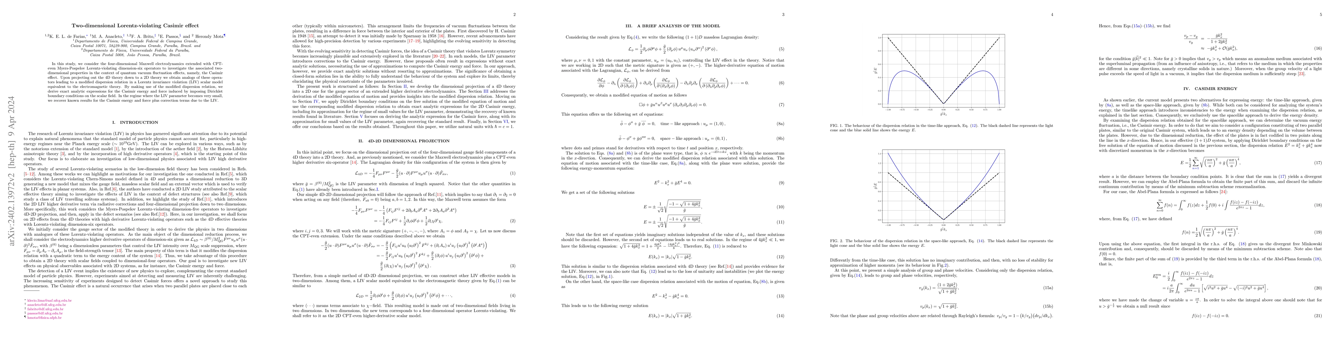 Thumbnail for Two-dimensional Lorentz-violating Casimir effect
