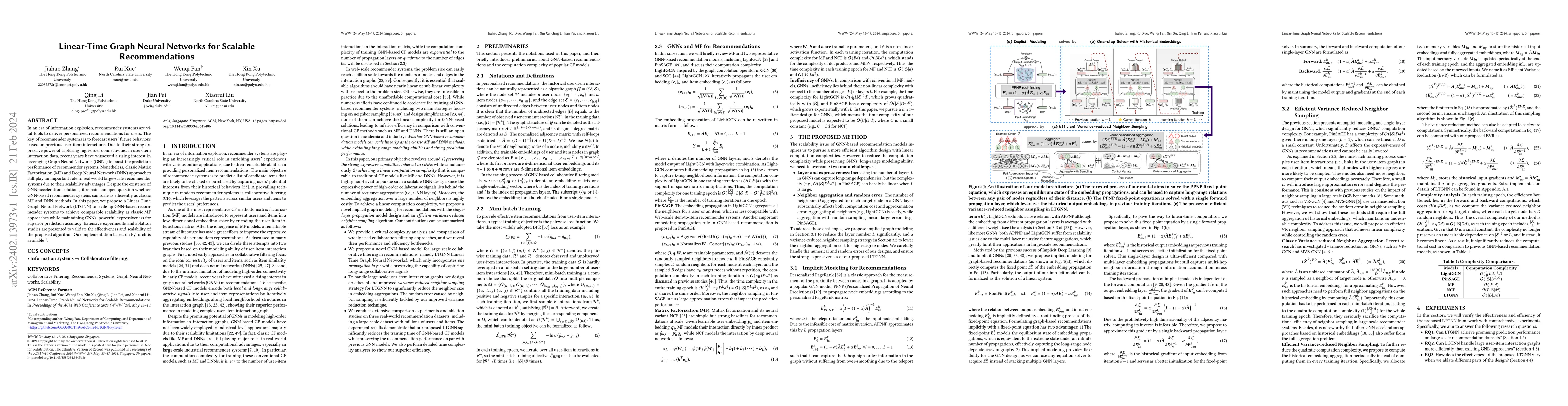Thumbnail for Linear-Time Graph Neural Networks for Scalable Recommendations