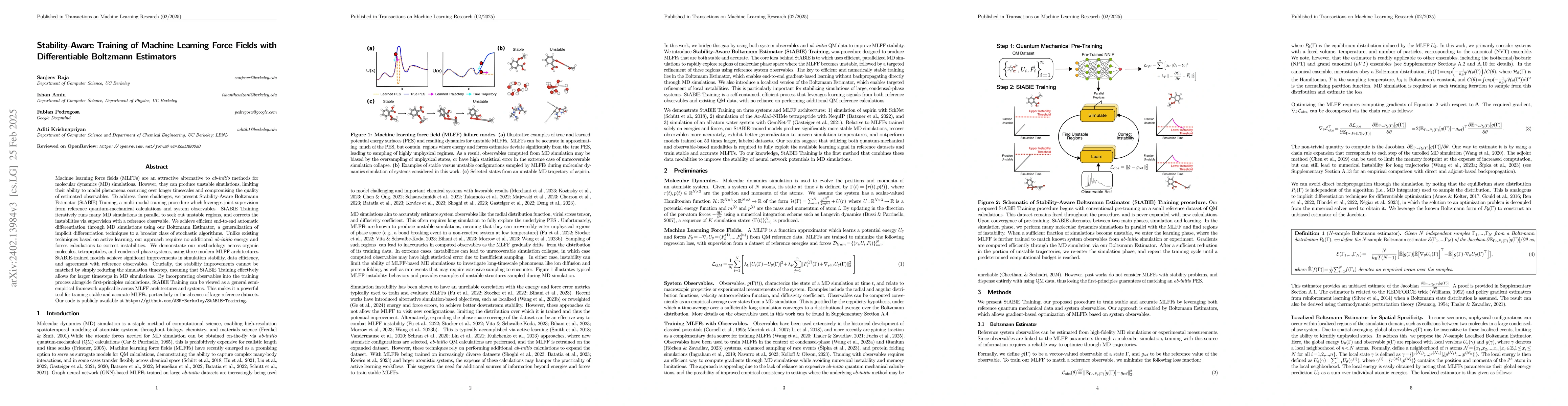 Thumbnail for Stability-Aware Training of Neural Network Interatomic Potentials with
  Differentiable Boltzmann Estimators