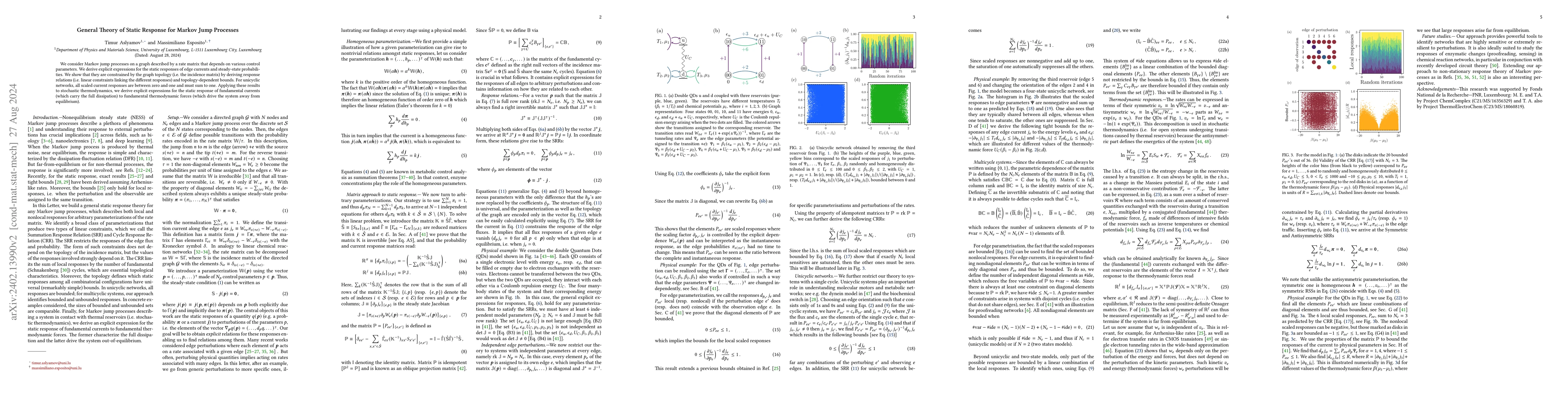 Thumbnail for A General Theory of Static Response for Markov Jump Processes