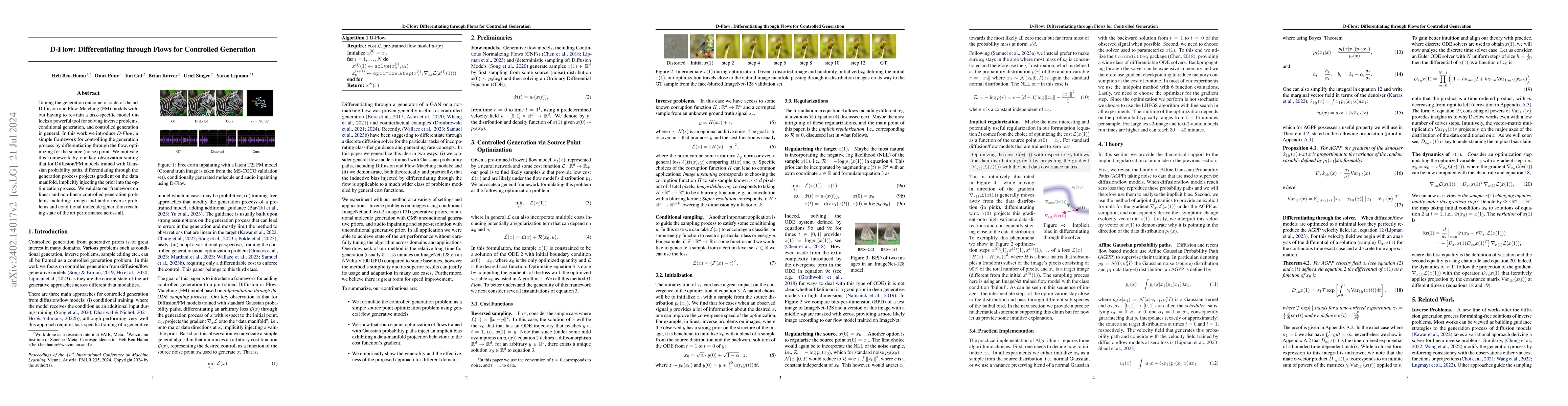 Thumbnail for D-Flow: Differentiating through Flows for Controlled Generation