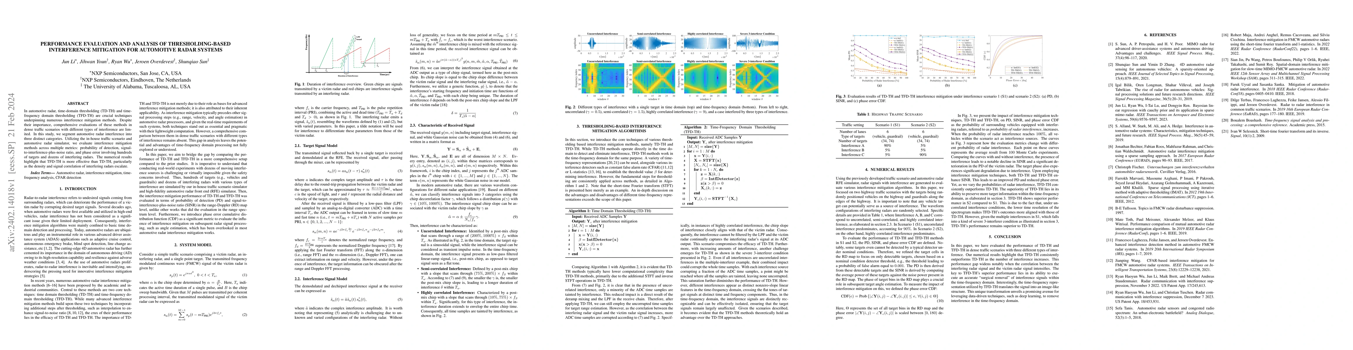 Thumbnail for Performance Evaluation and Analysis of Thresholding-based Interference
  Mitigation for Automotive Radar Systems