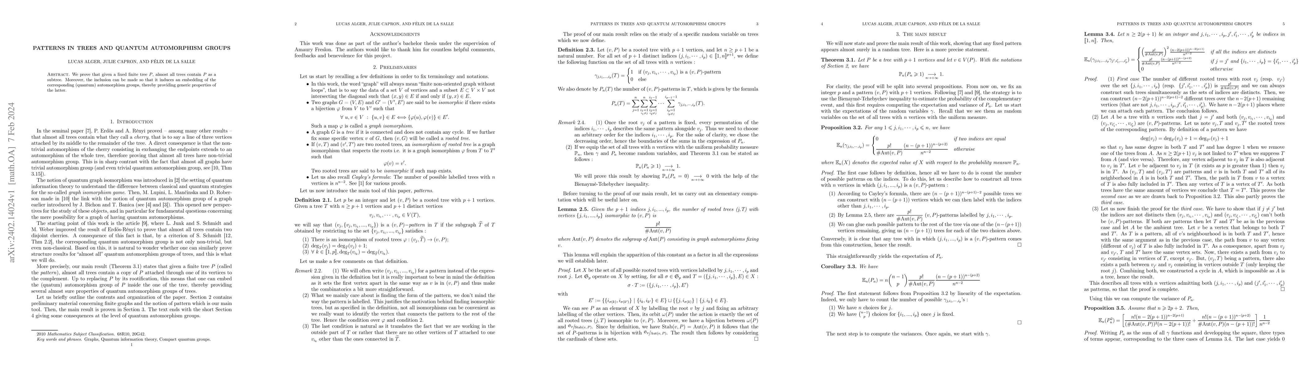 Thumbnail for Patterns in trees and quantum automorphism groups