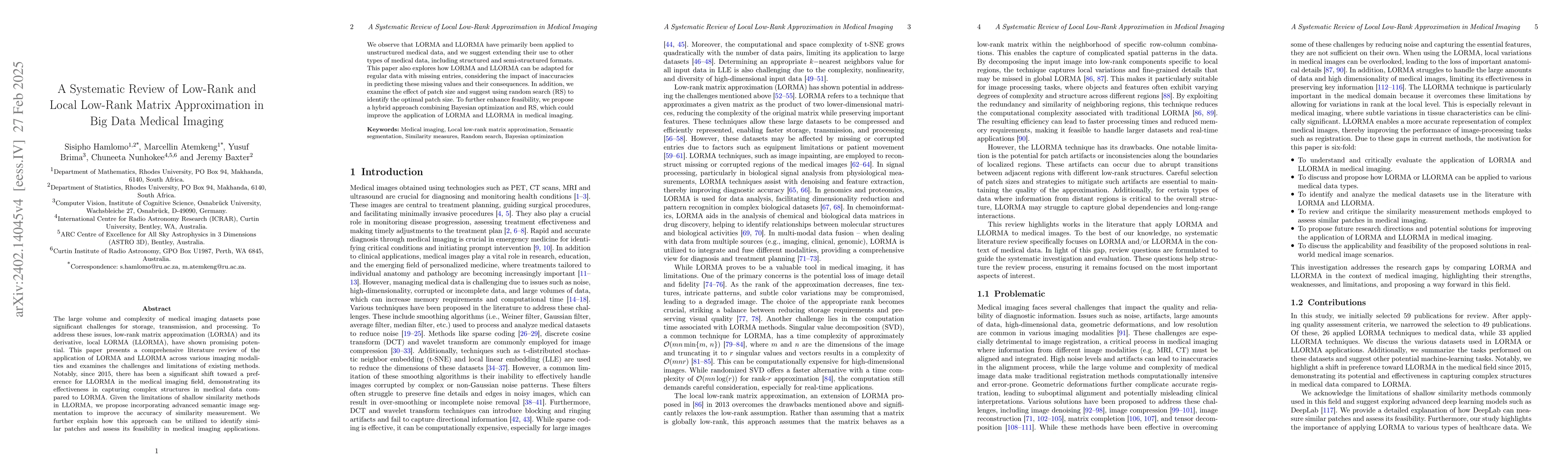 Thumbnail for A Systematic Review of Low-Rank and Local Low-Rank Matrix Approximation
  in Big Data Medical Imaging