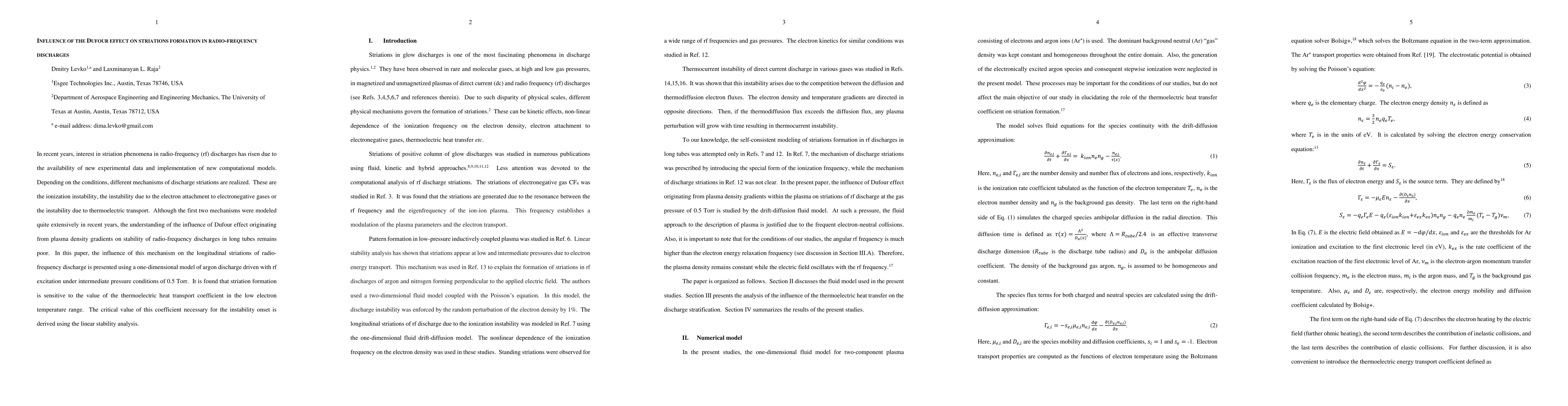 Thumbnail for Influence of the Dufour effect on striations formation in
  radio-frequency discharges